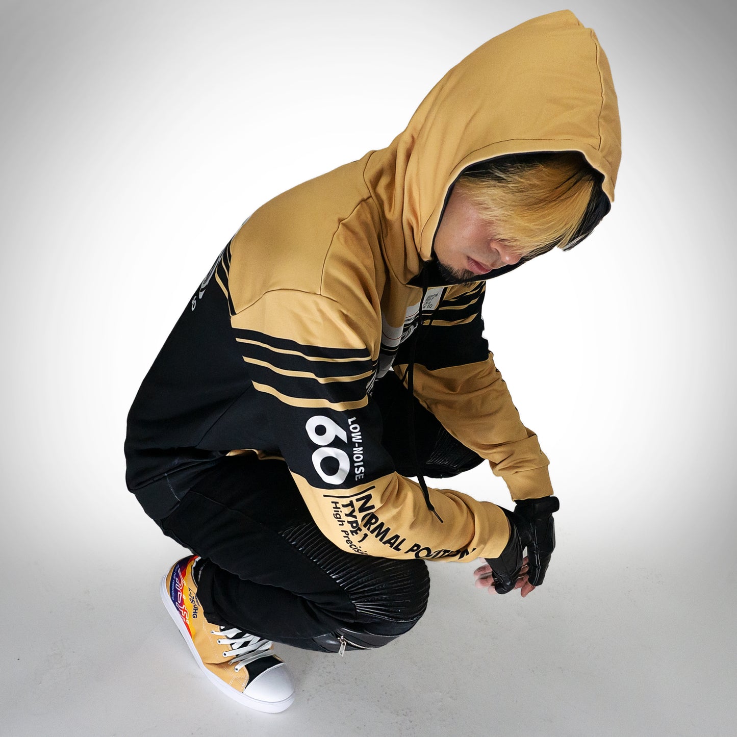 Men's Cassette Throwback Hoodie Gold/Black