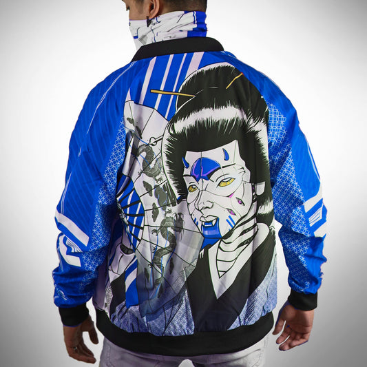 Cyber Geisha Men's Bomber Jacket Blue