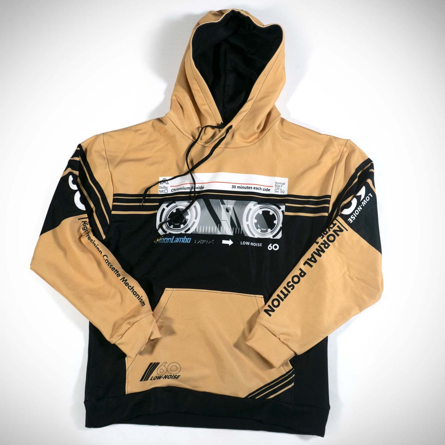 Men's Cassette Throwback Hoodie Gold/Black SizeM