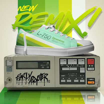 L-750 Betamax Sneaker Verde Remix Men's Faux-Leather Sneaker