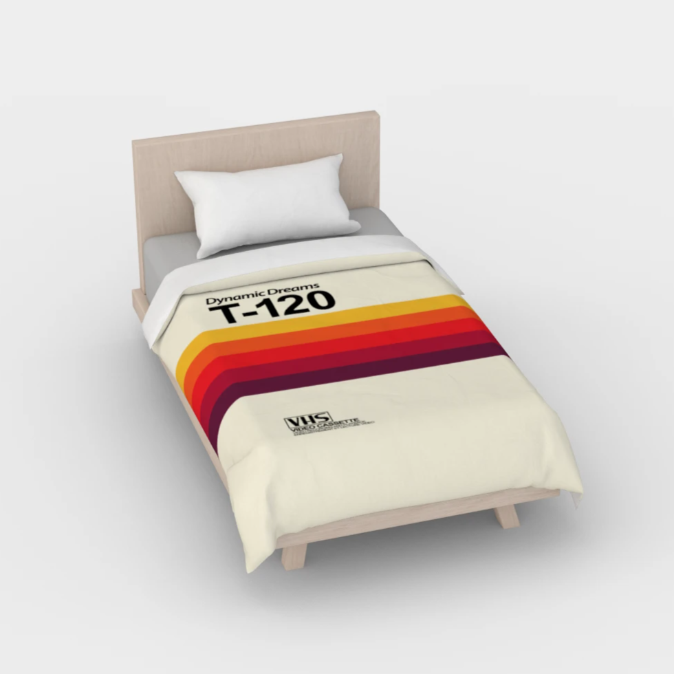 Dynamic VHS Dreams Duvet Cover