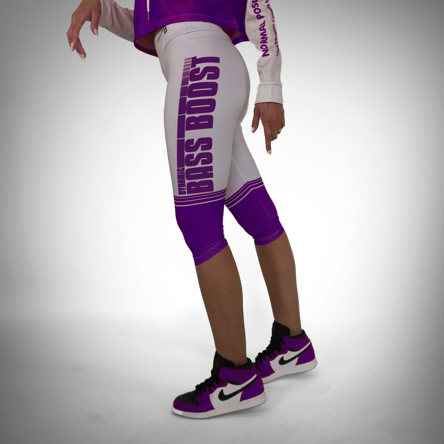 Ladies Cassette Throwback Mid-Rise Capri-Purp