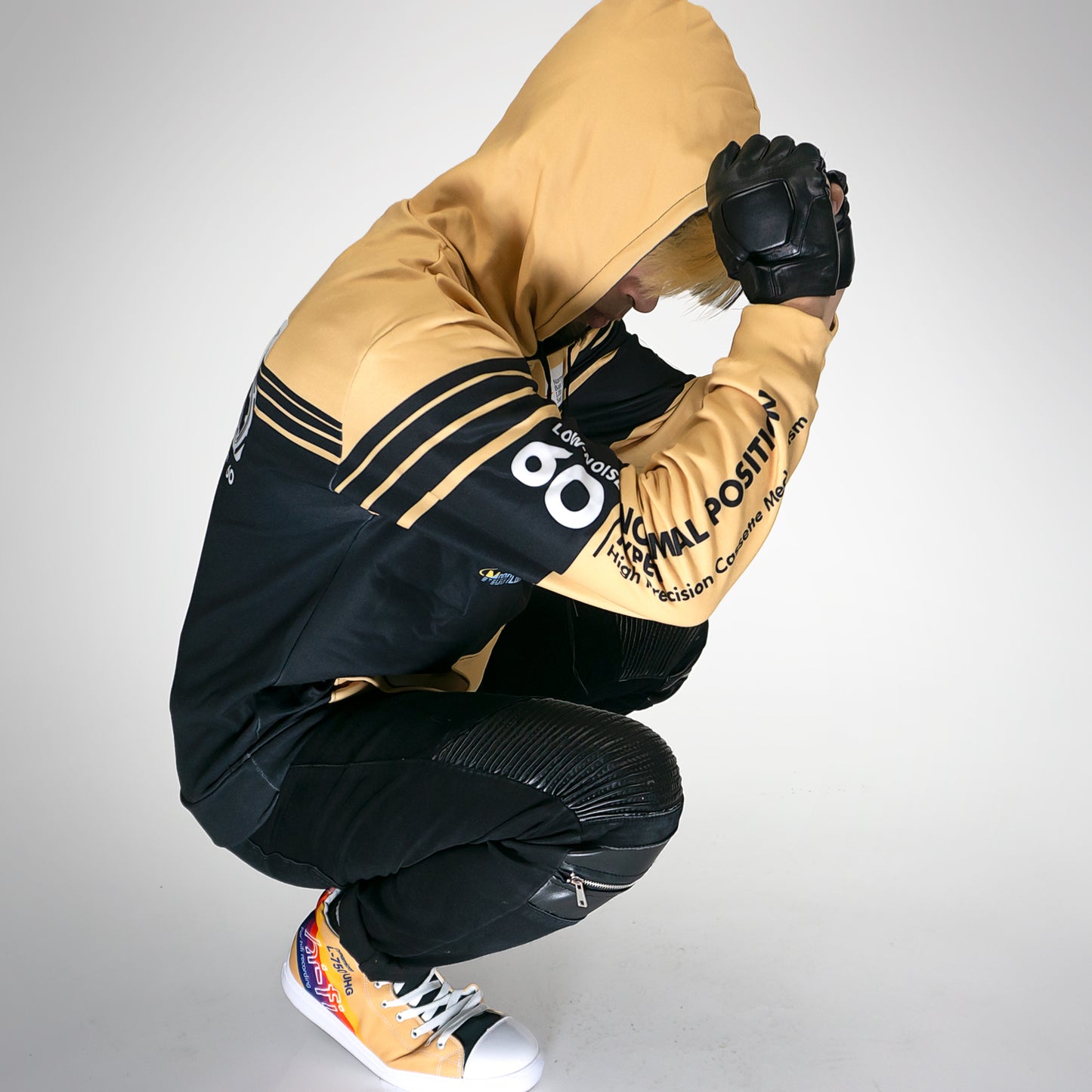 Men's Cassette Throwback Hoodie Gold/Black