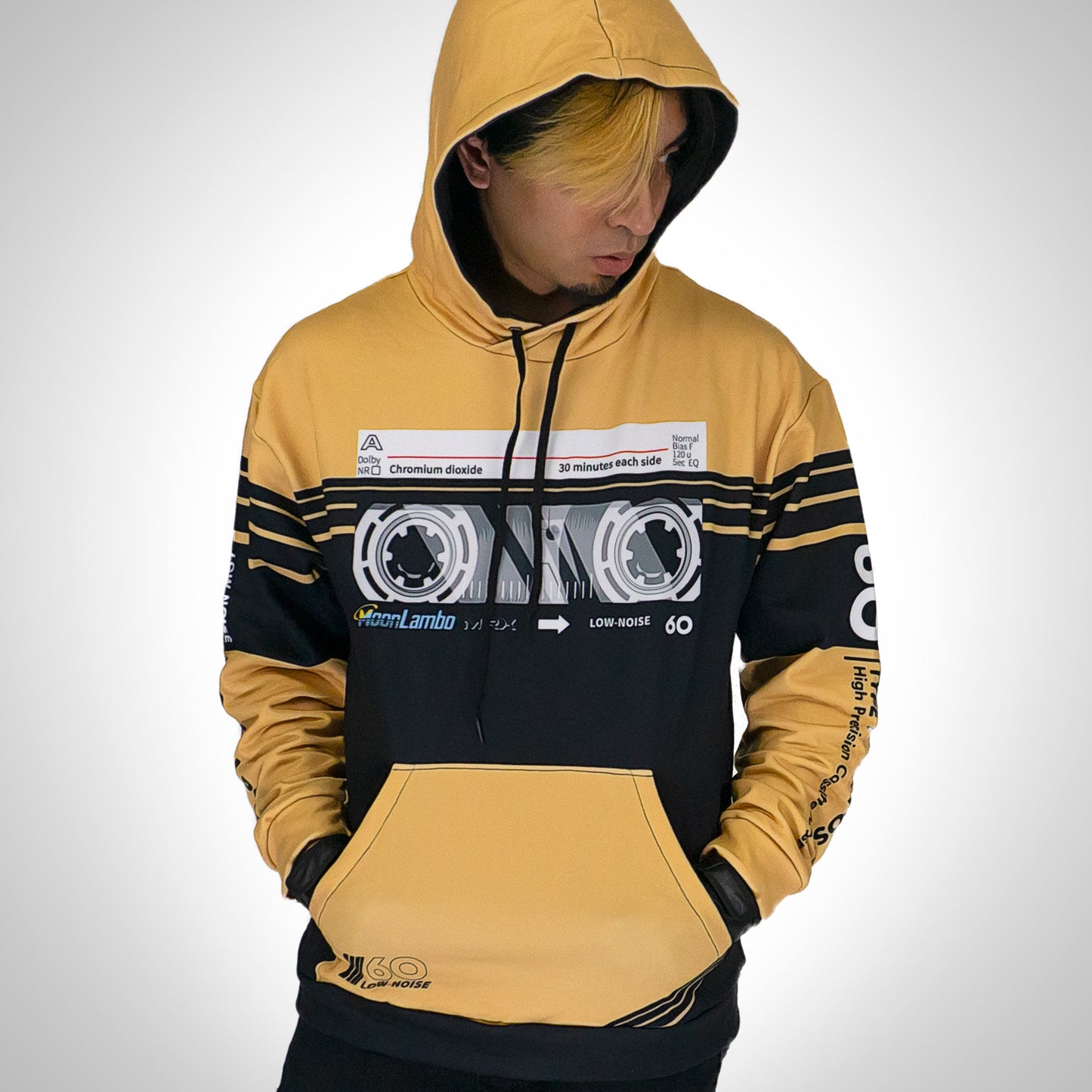 Men's Cassette Throwback Hoodie Gold/Black